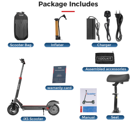 iScooter iX5 Elektrische Scooter 42V 15Ah 1000W 10 inch Opvouwbare Bromscooter 40-45KM Bereik