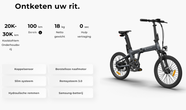  ADO A20S Air - Carbon ketting - met voorvering-  toegestaan op de weg- navigatie- koppelsensor- 3 kleuren