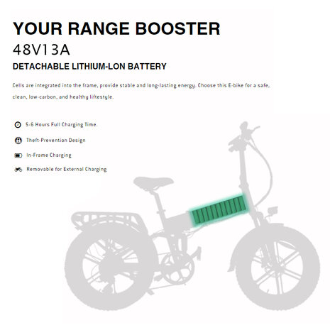 Engwe Engine X - Elektrische fatbike--  Opvouwbaar- Achterrek - 2 kleuren