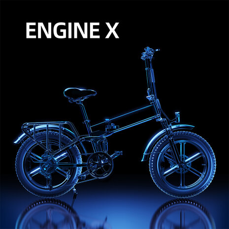 Engwe Engine X - Elektrische fatbike- gashendel uit te zetten- 40-50 km actieradius-  Opvouwbaar- Achterrek - Rood