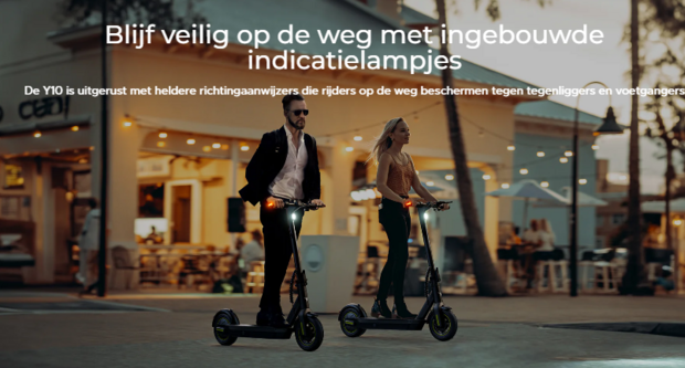 ENGWE Y10 -  opvouwbare elektrische scooter -  10 inch 3.0 inch band -  350W motor, 25 km / h snelheid, 13Ah batterij, 65 km kilometers