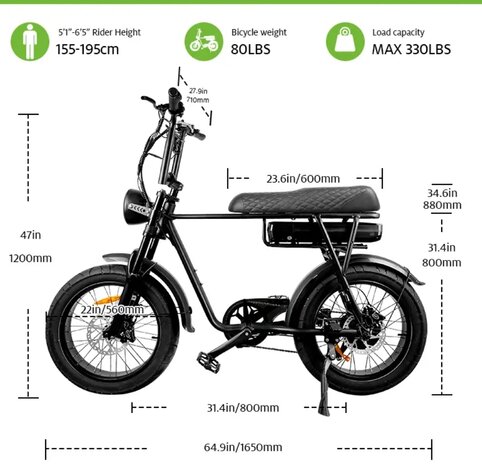 EB2 fatbike afmetingen