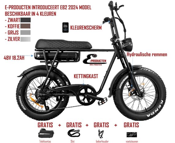 EB2 - Fatbike - Zwart- Gratis extra's 