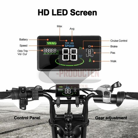 V20 fatbike H6C scherm