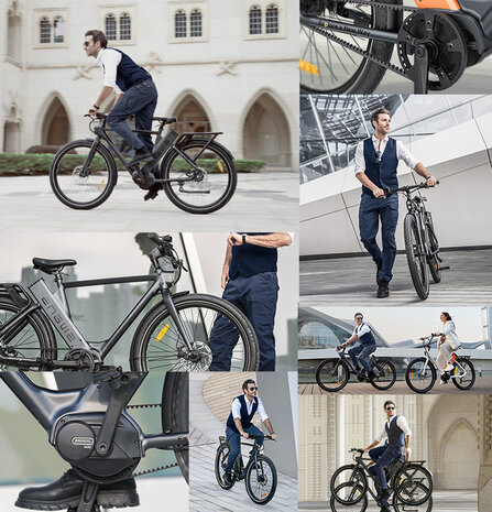 ENGWE P275 Pro- elektrische stadsfiets met bafang midden motor- - 19.2 AH- Oranje Zwart - Carbon ketting