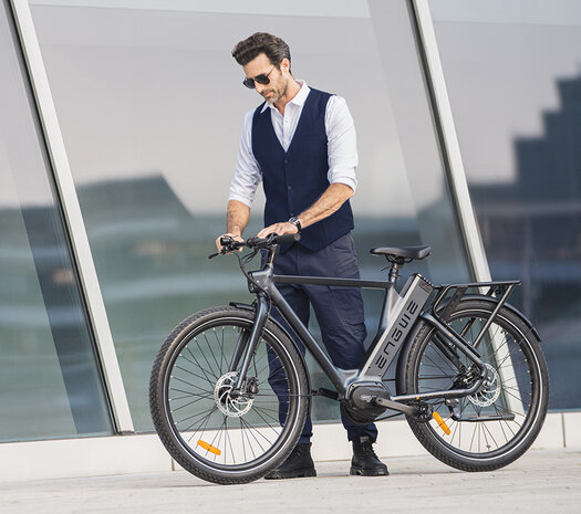 ENGWE P275 Pro- elektrische stadsfiets met bafang midden motor- - 19.2 AH- Oranje Zwart - Carbon ketting