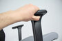 Linea Fabbrica Omnia 01 Zwart/Grijs Bureaustoel met 3D Armleuning + Aluminium Voet_