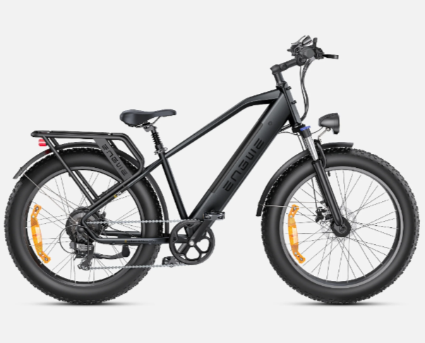 Elektrische Fatbike | Engwe E26 | 4.0 off-road Banden | 16 AH / 250W | 25 km/u / 55-70 km Bereik | 26 inch | Sterke achterrek, hoog model | Hydraulische remmen | Grijs / Blauw / Geel | Dubbele vering, max 150 kg - Afbeelding 15